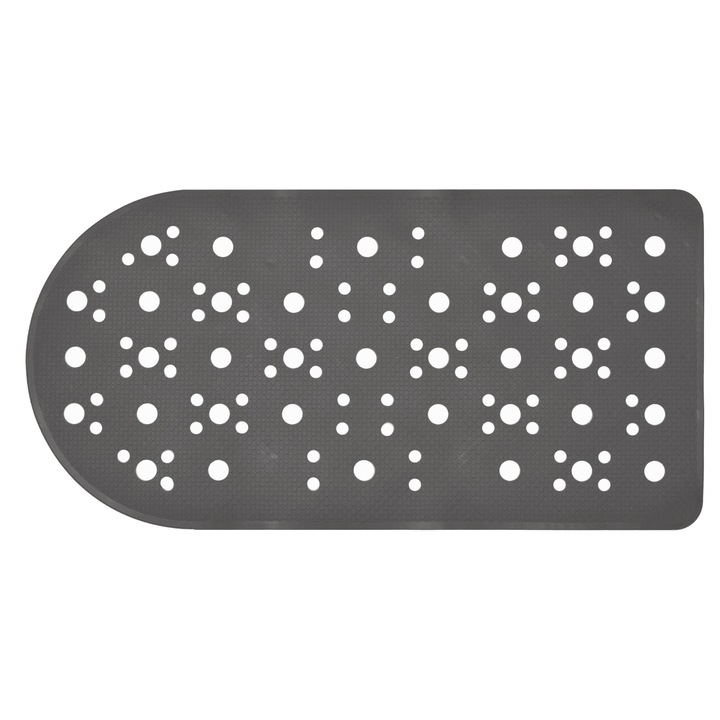 Covoras baie, Saniplast Bus 4FPA279518, antiderapant, culoare gri, dimensiune produs 36 x 72 cm