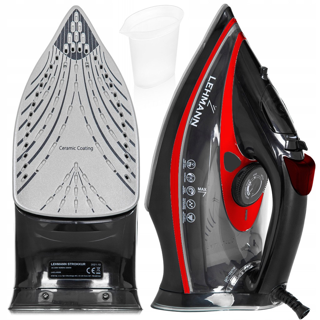 Fier de calcat Lehmann Strokkur, 2200 W, jet de abur 25-35g/min, Anti-Calc/Anti-Drip/Auto-shut off/Self-clean