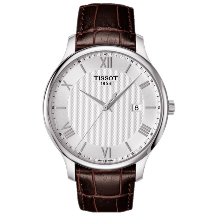 Мъжки часовник Tissot Tradition T Classic, Естествена кожа, Кафяв