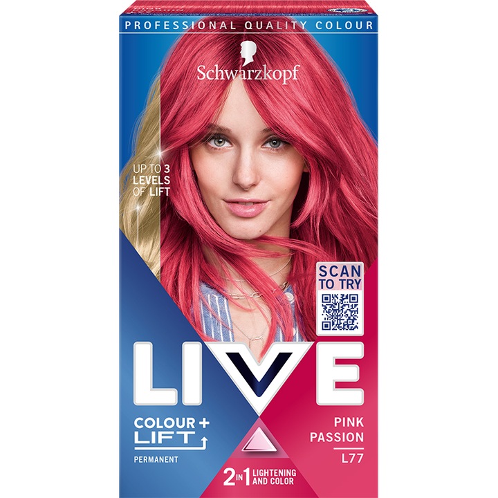 Vopsea de par Schwarzkopf Live Color + Lift L77 Pink Passion, 142 ml