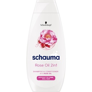 Sampon si balsam cu ulei de trandafir Schauma 2in1 Rose Oil pentru par greu de pieptanat, 400 ml