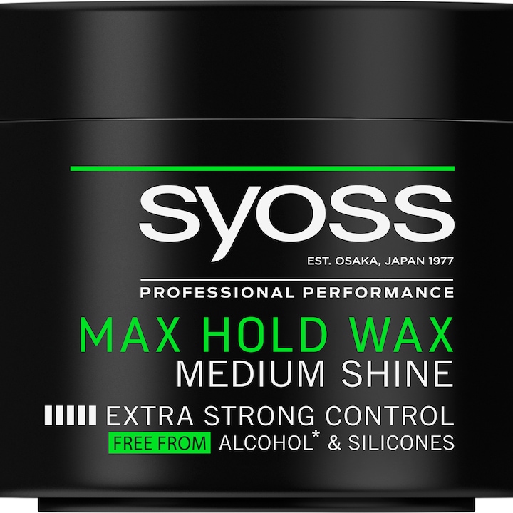 Ceara de par Syoss Max Hold pentru stralucire medie si control foarte puternic, 150 ml