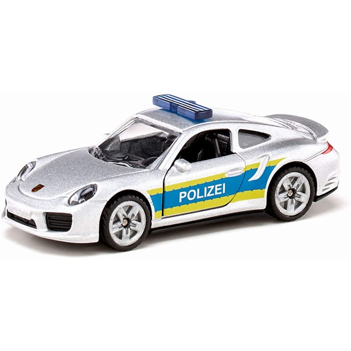 Метална играчка Porsche 911 Turbo S Highway Police SIKU 1528 Дължина 8 см