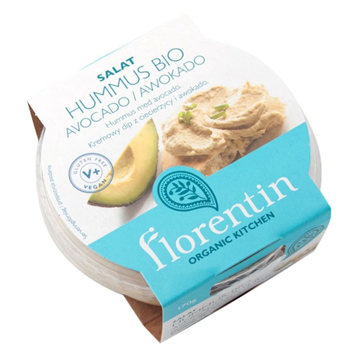 Hummus BIO cu avocado, Florentin, Fara Gluten, 170 g