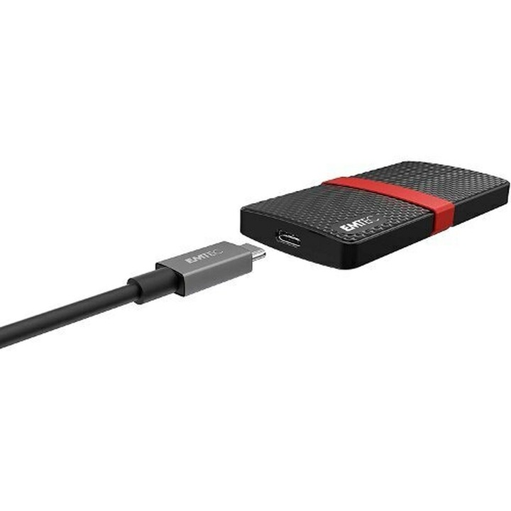 Хард диск Solid State Drive Emtec ECSSD1TX200, USB 3.1, 1 TB, Черен