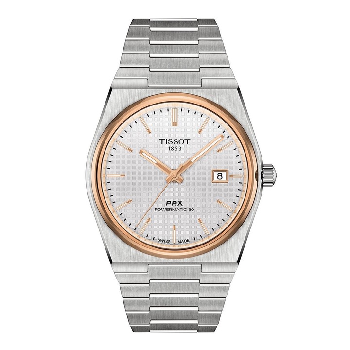 Мъжки часовник Tissot, PRX Powermatic 80, Неръждаема стомана, Сребрист