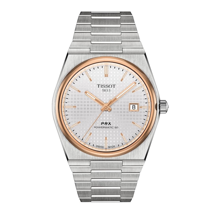 Мъжки часовник Tissot, PRX Powermatic 80, Неръждаема стомана, Сребрист