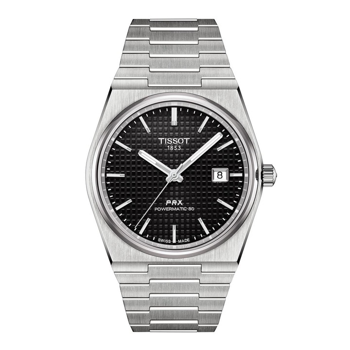 Мъжки часовник Tissot PRX Powermatic 80, Неръждаема стомана, Сребрист