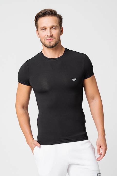 Emporio Armani Underwear, Kerek nyakú modáltartalmú póló, Fekete