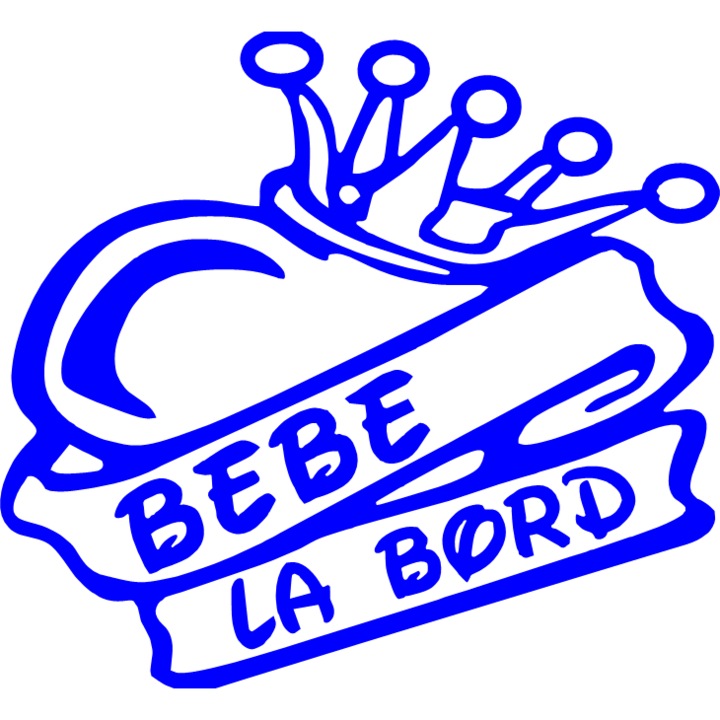 Sticker auto "Bebe la bord'', 17x15 cm, Albastru