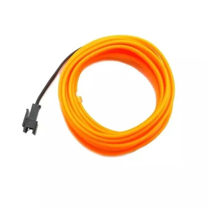 Fir neon lumina ambientala auto SIKS, 5M, USB, multifunctional, usor de instalat, galben