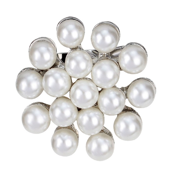 Brosa 3856, Sic Moda, Argintiu, Perle