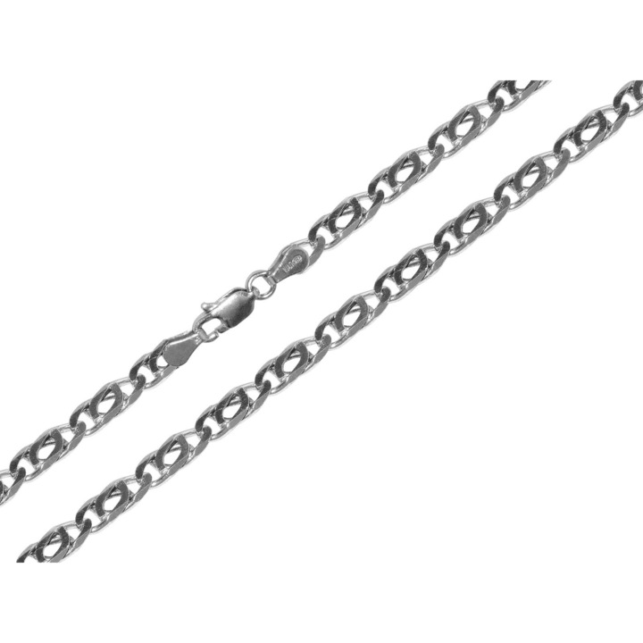 Nyújtott charles ródiumos 925 ezüst nyaklánc 50 cm