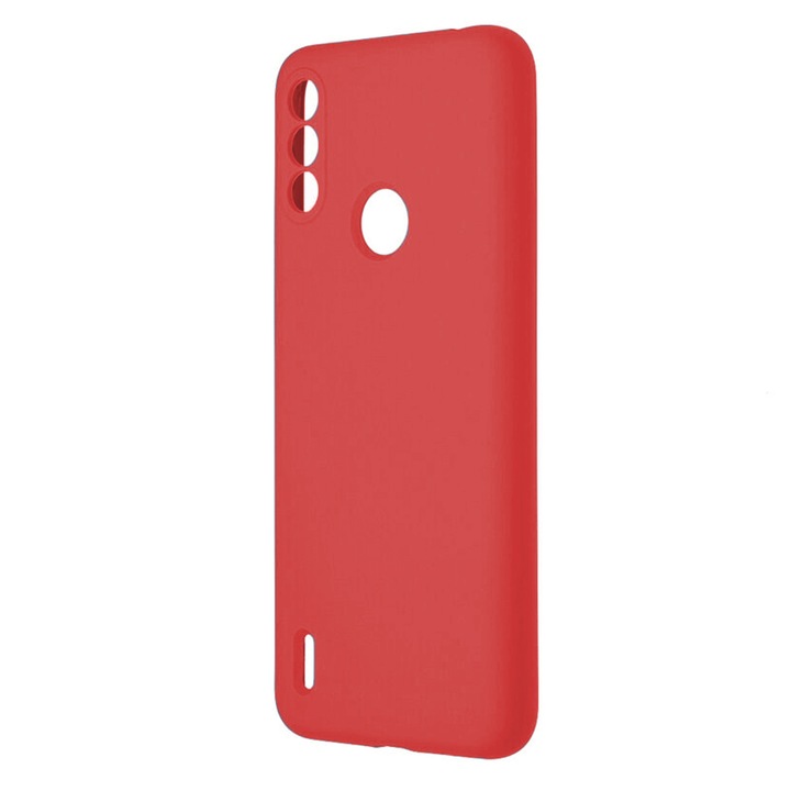 Husa de silicon pentru Motorola Moto E7 Power, Interior Microfibra si Protectie Camera, Rosu
