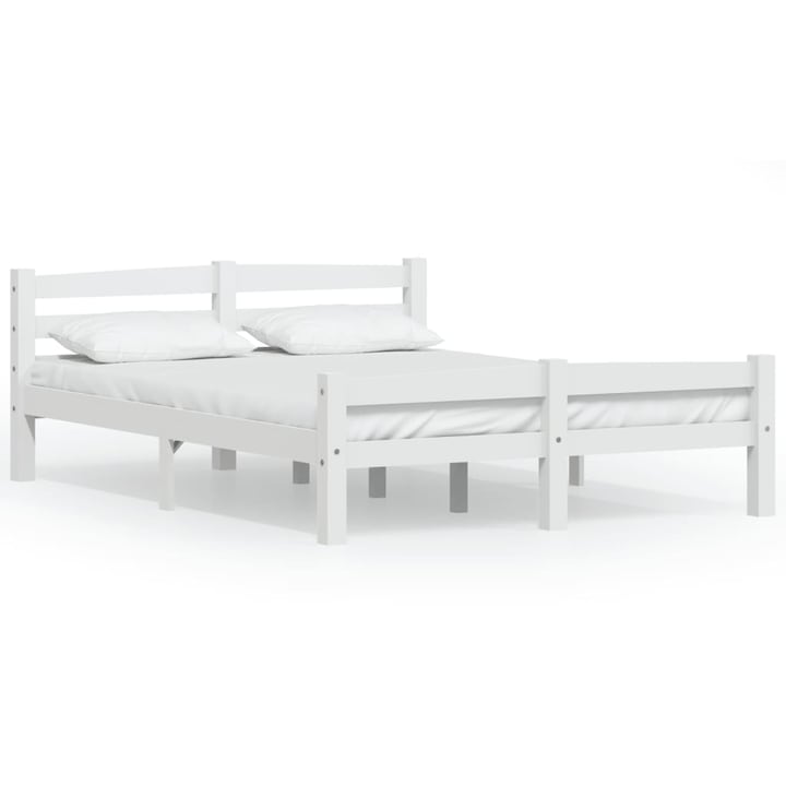 Cadru de pat, alb, 120x200 cm, lemn masiv de pin 322070