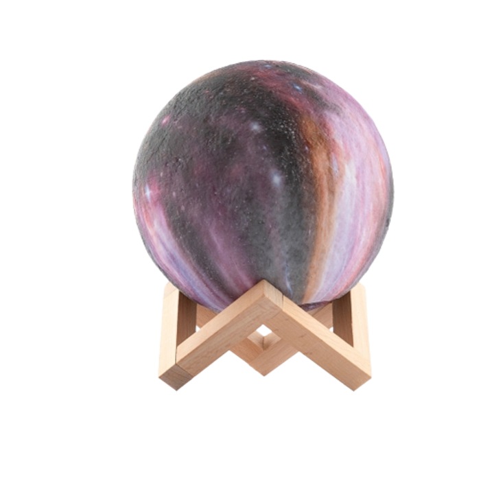 Lampa LED in forma de galaxie 3D, multicolora,16 culori,15 cm, cu telecomanda, cu acumulatori, Innovagoods