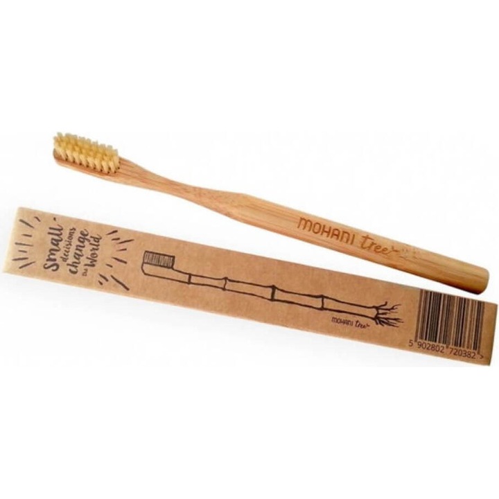 Mohani bambusz fogkefe, közepes, barna