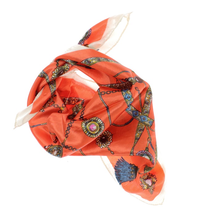 Batic dama Buticcochet 50x50 cm, imprimeu stilizat, Portocaliu, design modern care adauga personalitate - ES1158