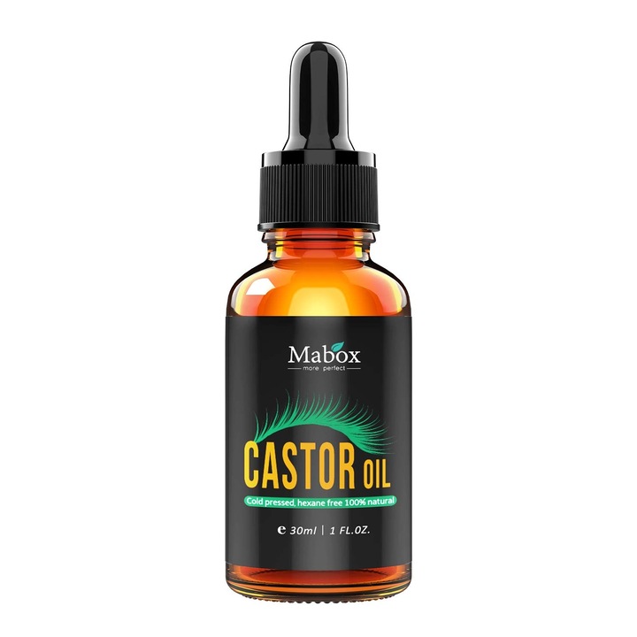 Mabox ricinusolaj, bio, 100% tisztaságú, hidegen sajtolt, 30 ml