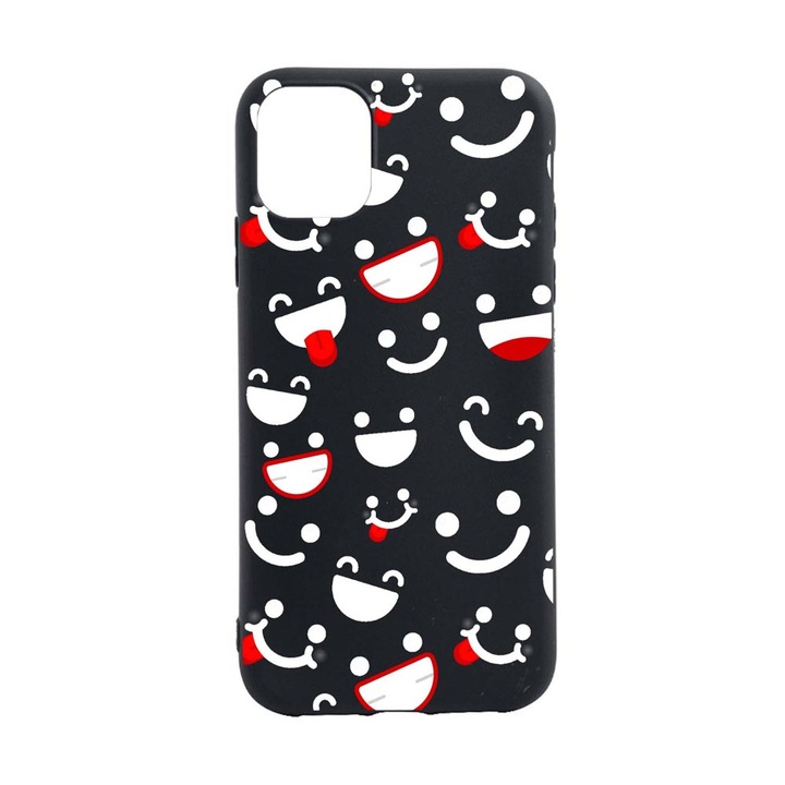 Husa Silicon Compatibila Cu Apple iPhone 12, Be Happy, rezistenta la uzura, B 32