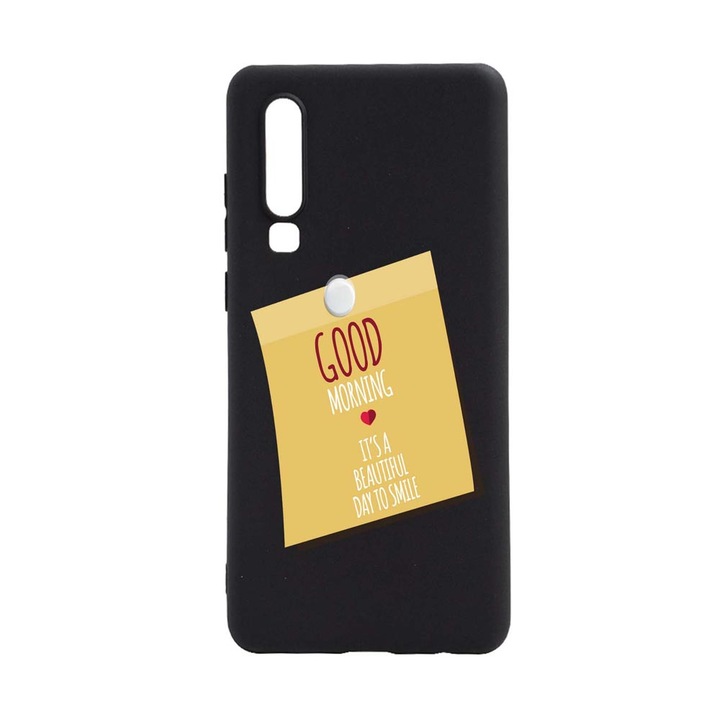 Husa Silicon Compatibila Cu Samsung Galaxy A70 / A70s, Good Morning Sticker, rezistenta la uzura, B 48