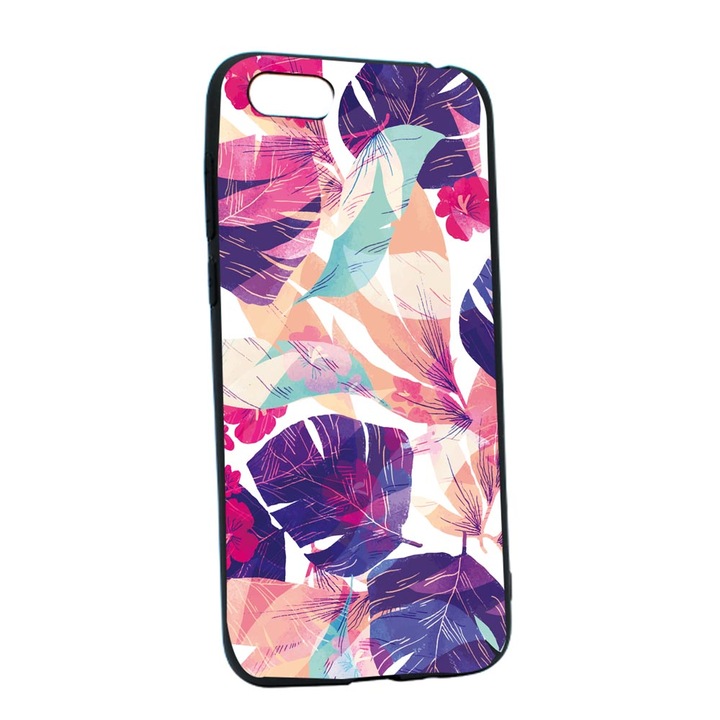 Husa Silicon Compatibila Cu Apple iPhone SE 2020, Tropical Flowers, rezistenta la uzura, B 71