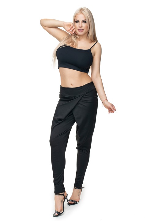 PeeKaBoo Női nadrág, viszkóz, fekete, egy méret