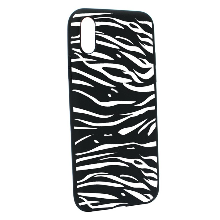 Husa Silicon Compatibila Cu Apple iPhone XS Max, Zebra, rezistenta la uzura, B 134
