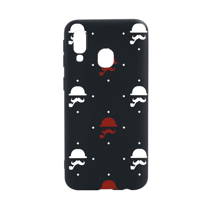 Husa Silicon Compatibila Cu Samsung Galaxy A40, Mustache, rezistenta la uzura, B 180