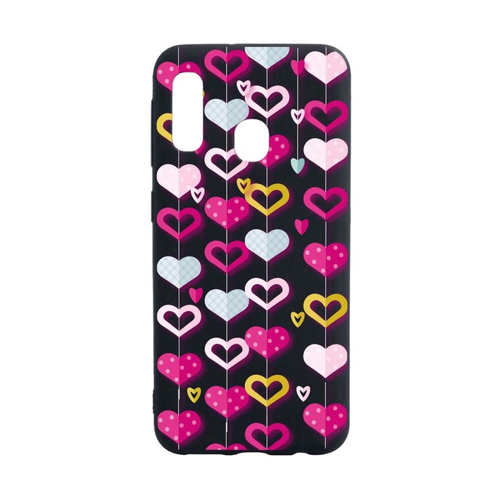 Husa Silicon Compatibila Cu Samsung Galaxy A20E, Lovely Hearts, rezistenta la uzura, B 185