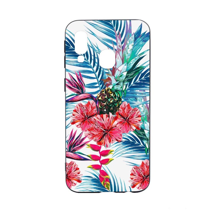 Husa Silicon Compatibila Cu Samsung Galaxy A40, Tropical, Ananas, rezistenta la uzura, B 221