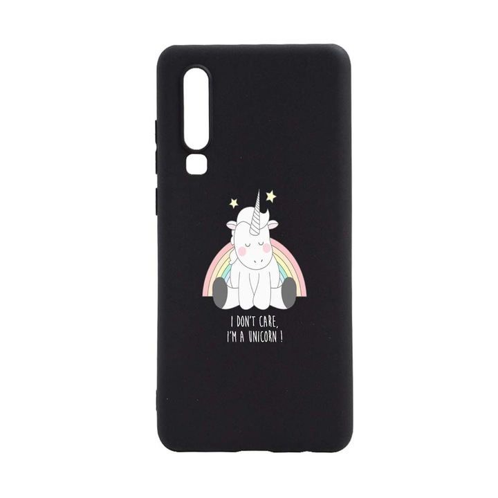 Husa Silicon Compatibila Cu Samsung Galaxy A70 / A70s, Unicorn - I Don't Care, rezistenta la uzura, B 524