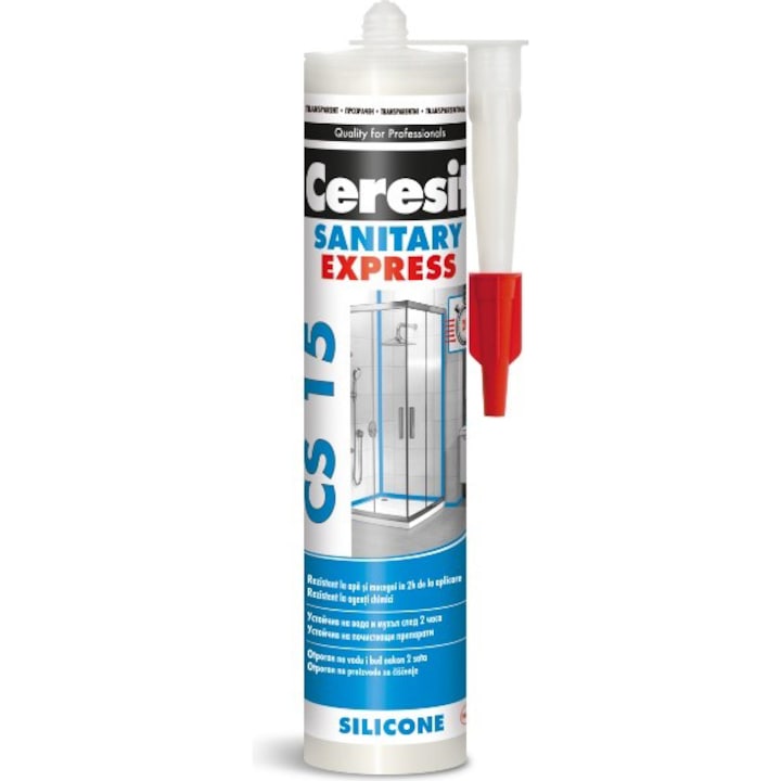 Ceresit CS15 Express gyors egészségügyi szilikon, 270 ml, átlátszó