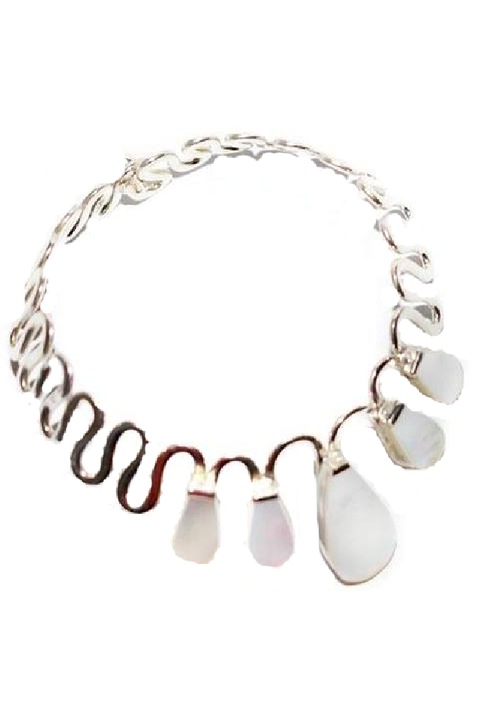 Bratara confectionata din argint 925 cu sidef natural masura 19 cm