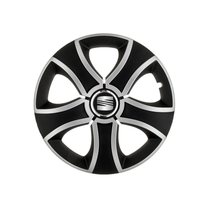 Set 4 capace roti Blacksun cu crom R14 pentru gama auto Seat