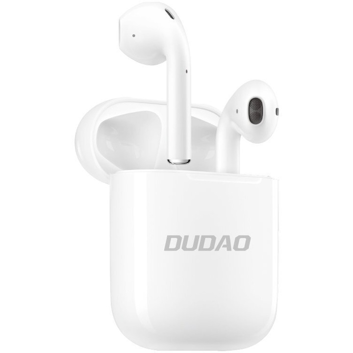 Безжични слушалки Dudao U10H, TWS, Bluetooth 5.0, бял