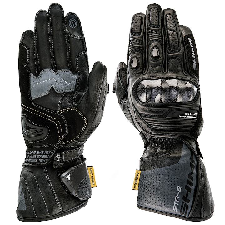 Manusi de motocicleta pentru barbati SHIMA STR-2, negre XL