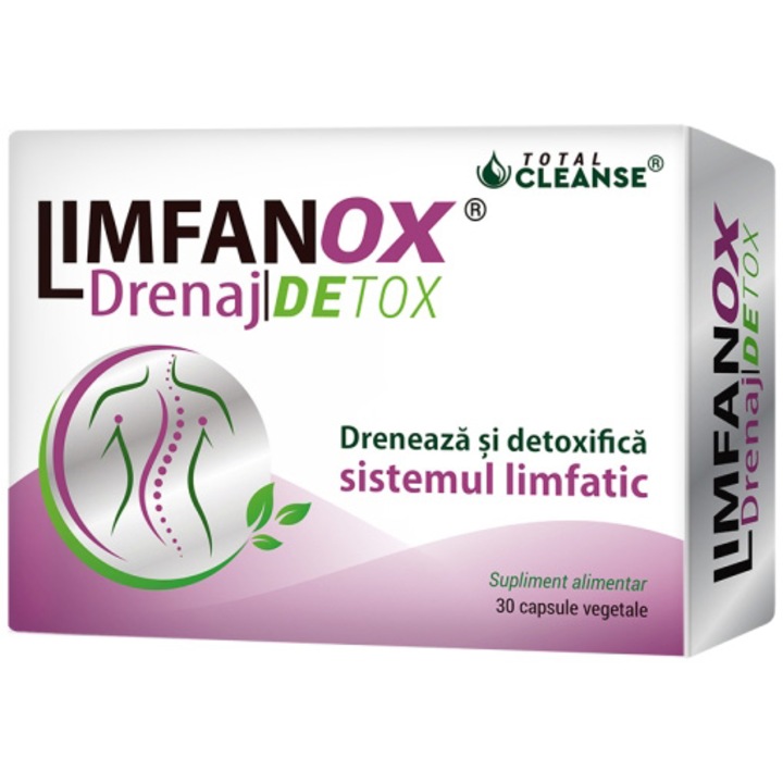 Supliment alimentar Limfanox Drenaj Detox Total Cleanse Cosmopharm, 30 capsule