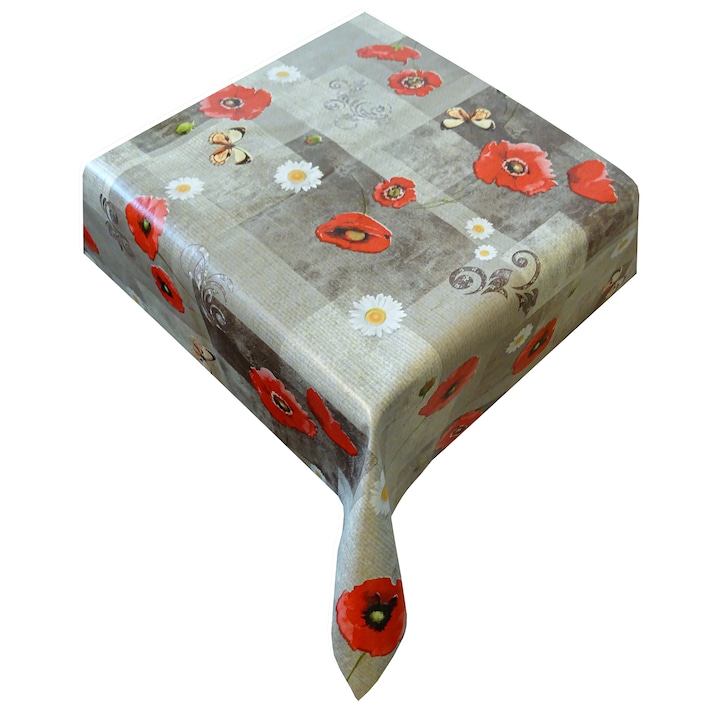 Fata de masa, musama ND, 300x140 cm, pvc pe textil, design maci Natalia PP3