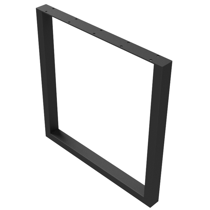 Set doua picioare metalice 70x71 cm, negru mat profil 6x4 cm