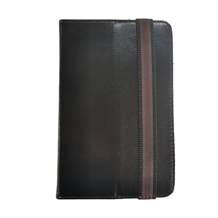 Husa Book Universala pentru tableta, G-Tech, 7 inch, 4 Cleme de Plastic, Piele Ecologica, Neagra