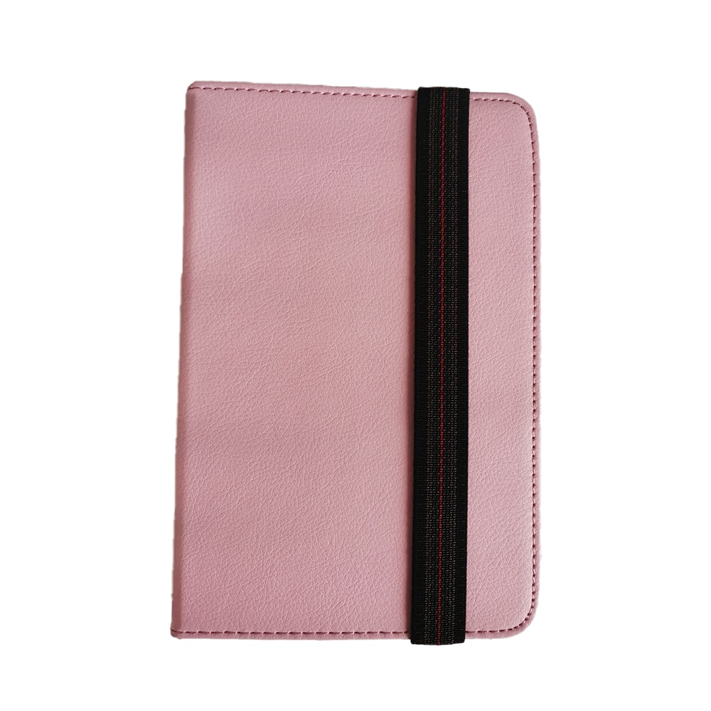 Husa Book Universala pentru tableta, G-Tech, 7 inch, 4 Cleme de Plastic, Piele Ecologica, Roz