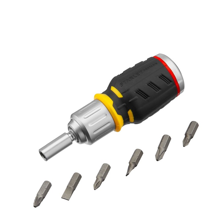 Къса тръбна отвертка с тресчотка Stanley FMHT0-62688, с 6 бита