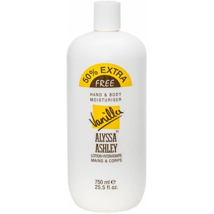 ALYSSA ASHLEY hidratáló kéz- és testápoló krém, vanília, 750 ml
