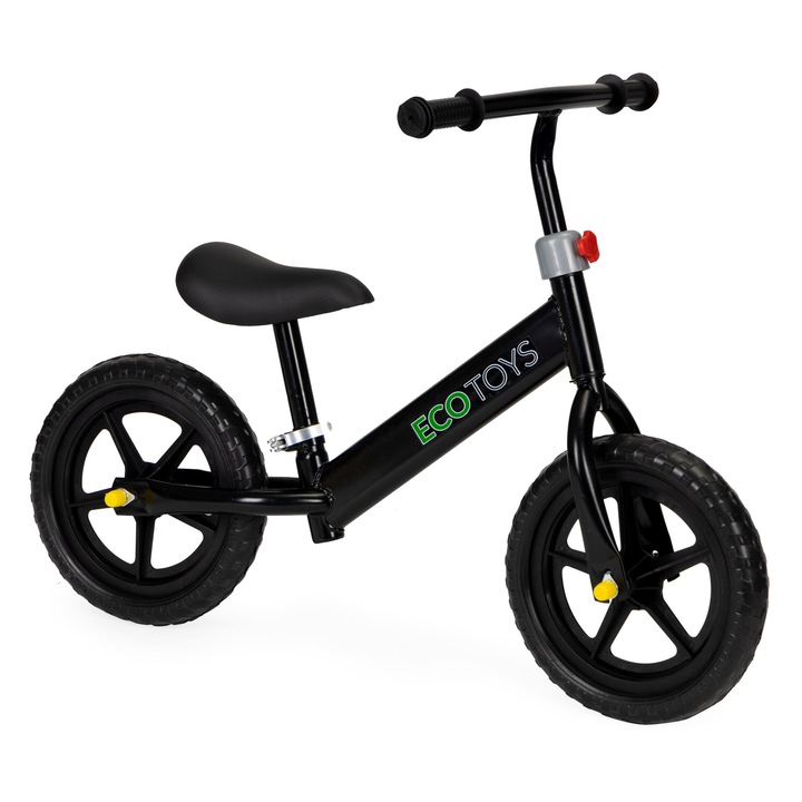 Bicicleta fara pedale Ecotoys, Negru, 10 inch