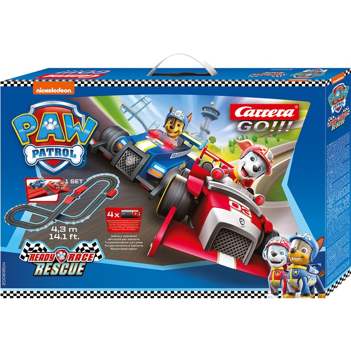 Circuit de curse Carrera Go Paw Patrol 4,3 m, Chase si Marshall