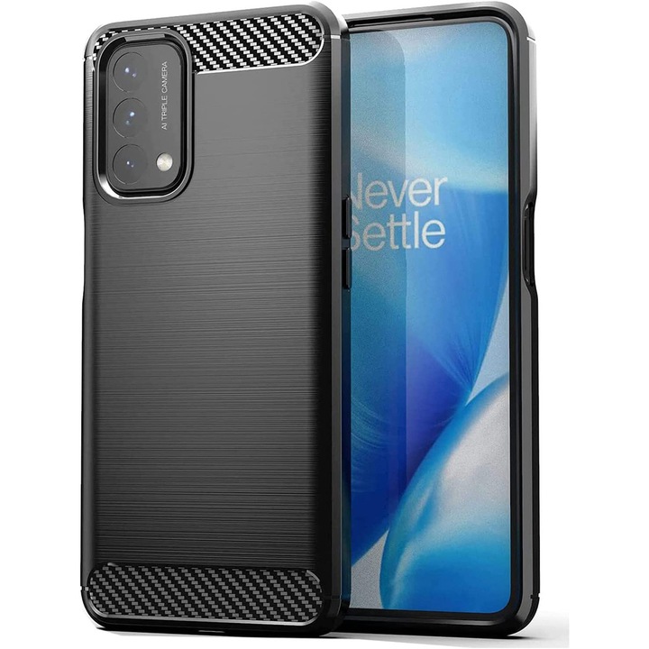 Силиконов калъф за Vivo Y21s, TPU Ultra Protect Slim Anti-Shock, въглеродни влакна, черен