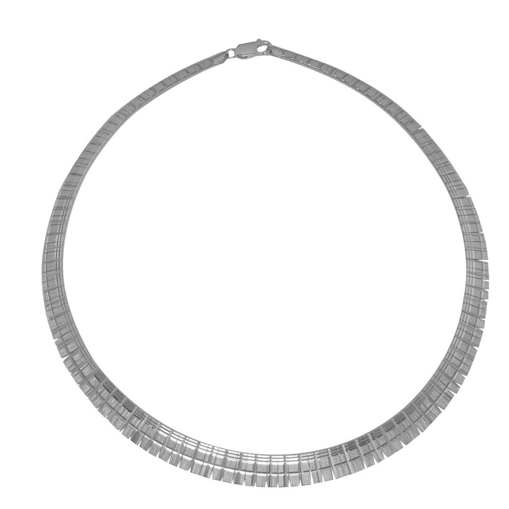 Colié ezüst nyakék vésett 42 cm
