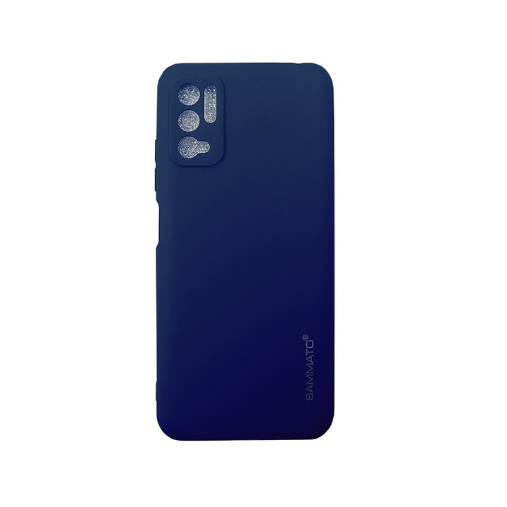 Силиконов калъф SAMMATO Clear за Xiaomi Redmi Note 10(5G) POCO M3 PRO 5G, гръб, син
