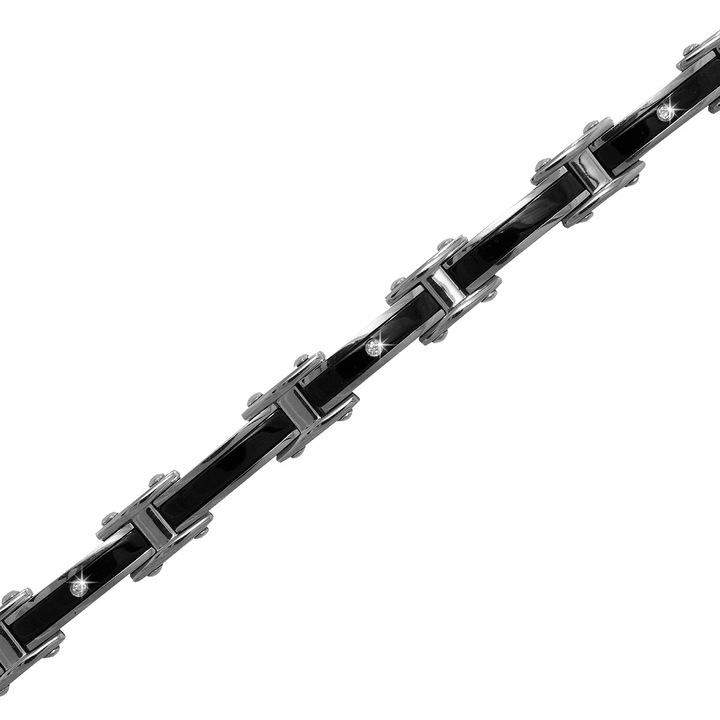 Nemesacél karkötő cirkónia kővel